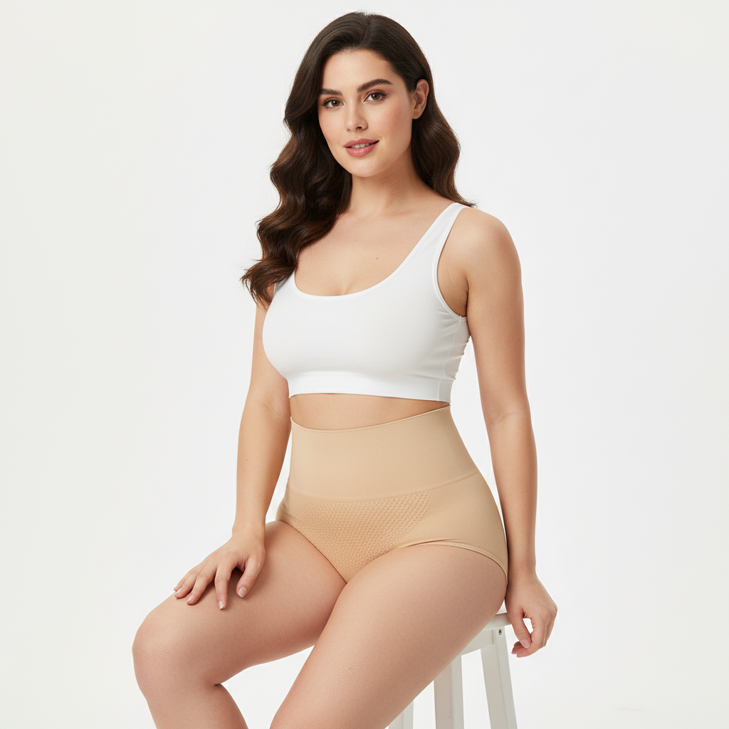 High-Waisted Tummy Support Underwear ( Beige ) Pack Of 2