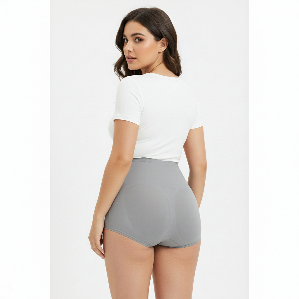 High-Waisted Tummy Support Underwear ( Grey ) Pack Of 2
