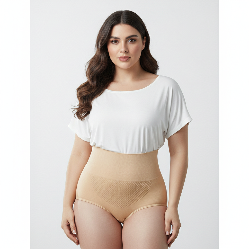 High-Waisted Tummy Support Underwear ( Beige ) Pack Of 2